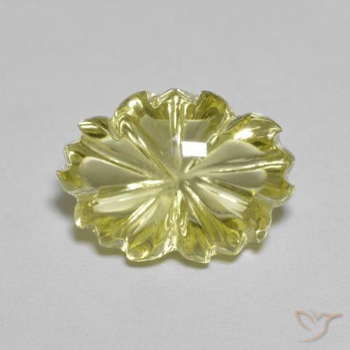 6.77ct Naturale Limone giallo Quarzo, Taglio a fiore, Trasparente