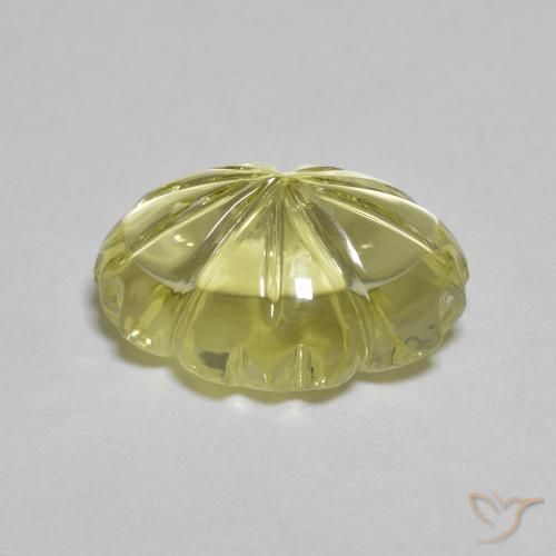 Quarzo Limone giallo naturale da 6.77 ct, Taglio a fiore, Trasparente