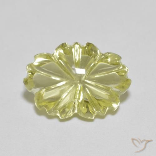 6.67ct Naturale Limone giallo Quarzo, Taglio a fiore, Trasparente
