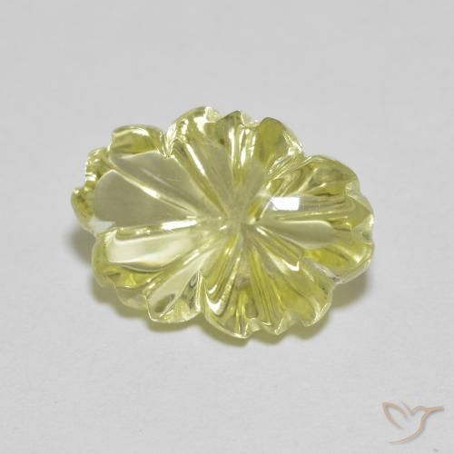Quarzo Limone giallo naturale da 6.67 ct, Taglio a fiore, Trasparente