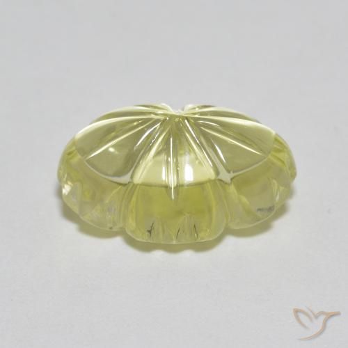 Quarzo Limone giallo naturale da 6.67 ct, Taglio a fiore, Trasparente