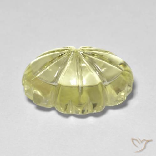 Quarzo Giallo medio-chiaro naturale da 10.65 ct, Taglio a fiore, Trasparente