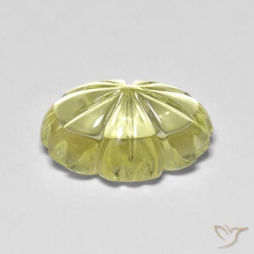 Quarzo Giallo verdastro naturale da 6.53 ct, Taglio a fiore, Trasparente