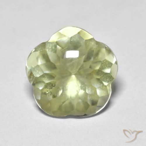 4.58ct Naturale Giallo chiaro Quarzo, Taglio a fiore, Trasparente
