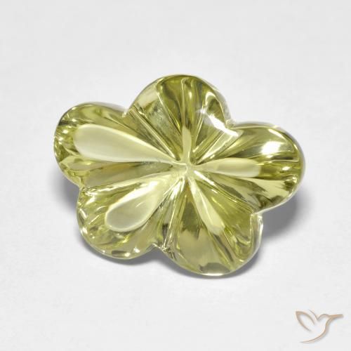 Quarzo Giallo medio naturale da 9.34 ct, Taglio a fiore, Trasparente