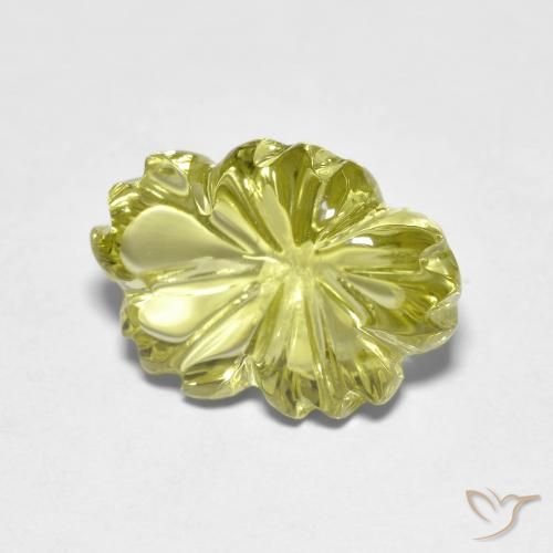 Quarzo Giallo medio naturale da 6.44 ct, Taglio a fiore, Trasparente
