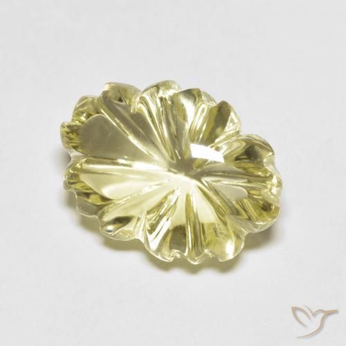 Quarzo Limone giallo naturale da 6.75 ct, Taglio a fiore, Trasparente