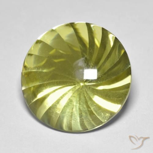 Quarzo Giallo medio naturale da 12.44 ct, Rotondo, Trasparente