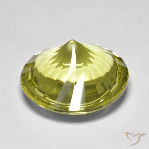 Quarzo Giallo medio naturale da 12.44 ct, Rotondo, Trasparente