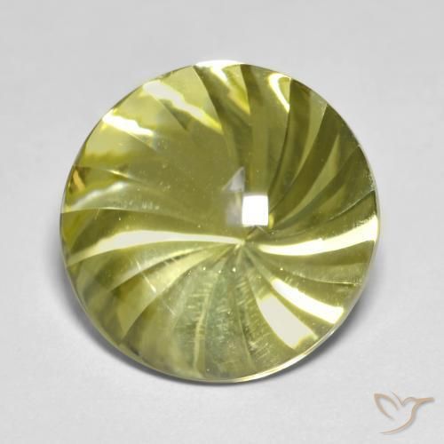 Quarzo Giallo medio naturale da 12.86 ct, Rotondo, Trasparente