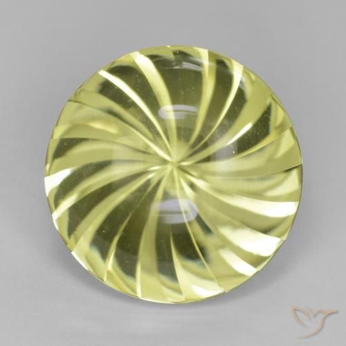 12.85ct Naturale Giallo verdastro Quarzo, Rotondo, Trasparente
