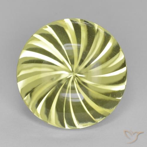 12.01ct Naturale Giallo verde Quarzo, Rotondo, Trasparente