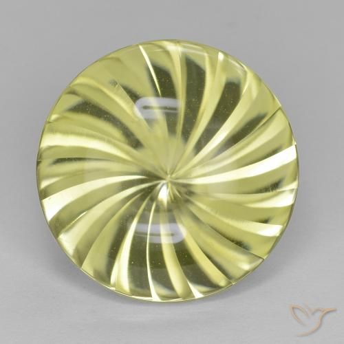 12.53ct Naturale Giallo verde Quarzo, Rotondo, Trasparente