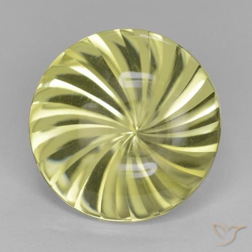 Quarzo Giallo verde naturale da 12.53 ct, Rotondo, Trasparente