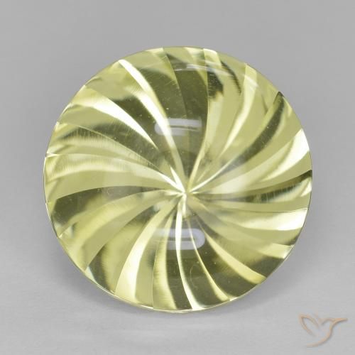 12.60ct Naturale Giallo chiaro Quarzo, Rotondo, Trasparente