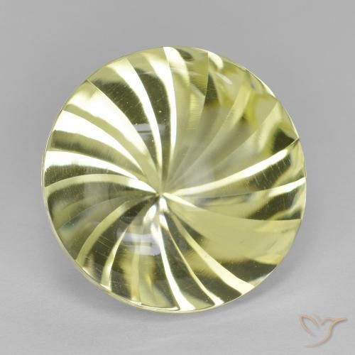 Quarzo Giallo chiaro naturale da 12.60 ct, Rotondo, Trasparente