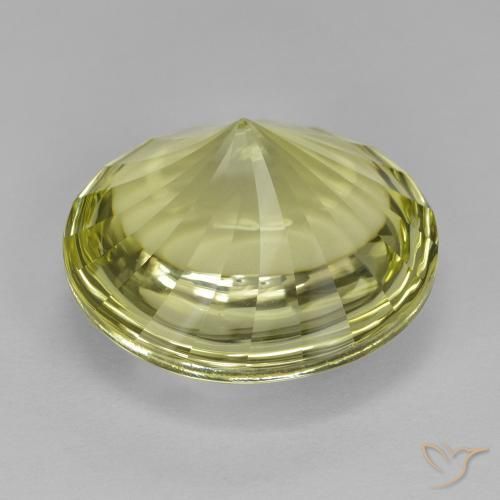 Quarzo Giallo chiaro naturale da 12.60 ct, Rotondo, Trasparente