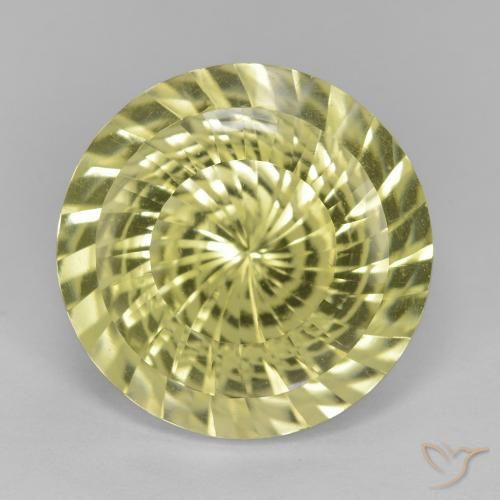 11.38ct Naturale Giallo medio Quarzo, Rotondo, VVS-VS
