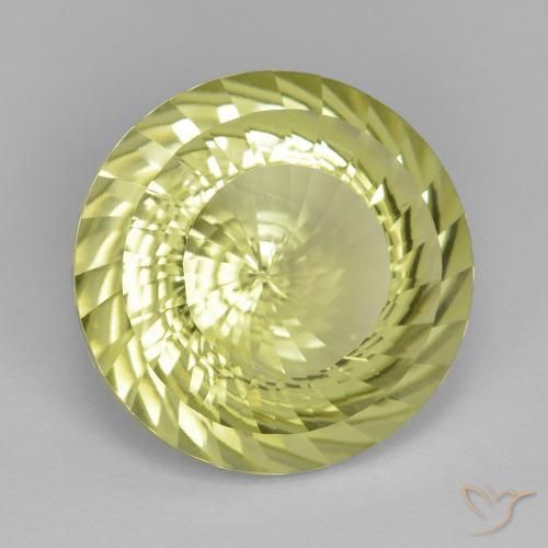 Quarzo Limone giallo naturale da 11.77 ct, Rotondo, VVS-VS