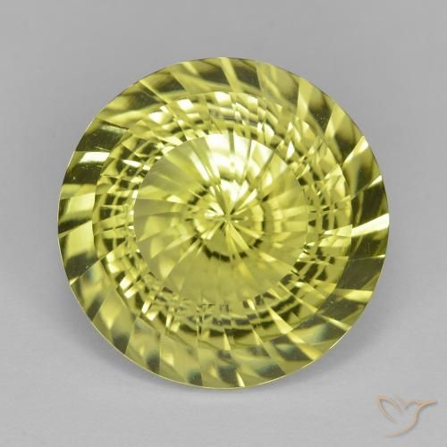 11.79ct Naturale Giallo medio Quarzo, Rotondo, VVS-VS