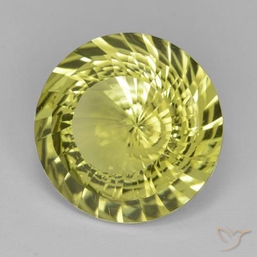 Quarzo Giallo medio naturale da 11.79 ct, Rotondo, VVS-VS