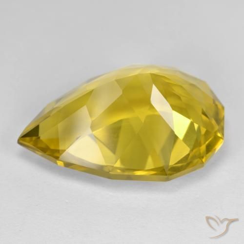 Quarzo naturale giallo da 20,62 ct, taglio a pera, VS