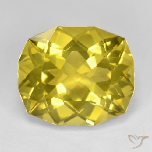 Quarzo naturale giallo da 16,31 ct, taglio a cuscino, VVS-VS