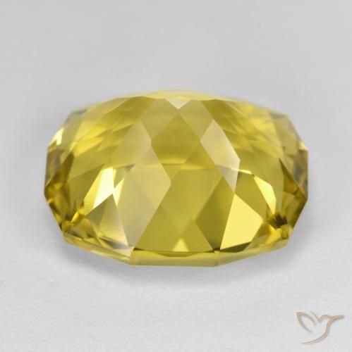 Quarzo naturale giallo da 16,31 ct, taglio a cuscino, VVS-VS