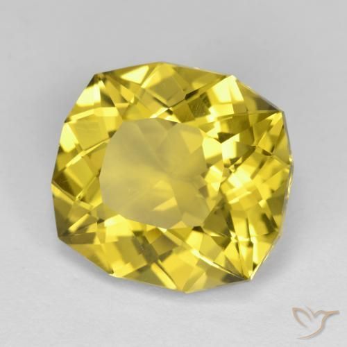 Quarzo Giallo medio naturale da 9.58 ct, Cuscino, VVS-VS
