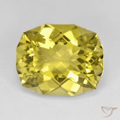 11.42ct Naturale Giallo medio Quarzo, Cuscino, VVS-VS
