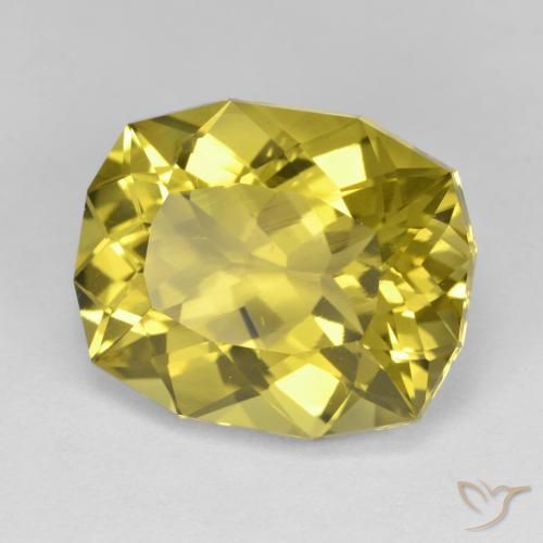 Quarzo Giallo medio naturale da 11.42 ct, Cuscino, VVS-VS