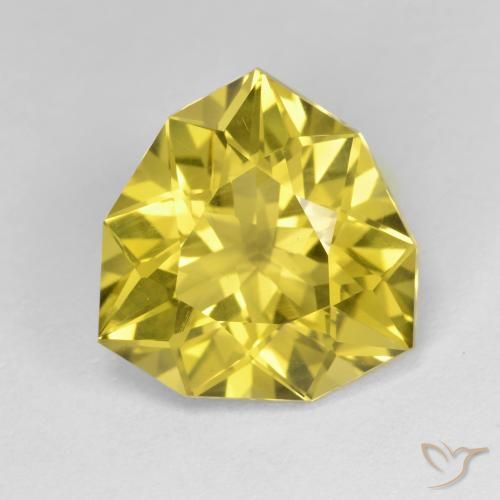 5.84ct Naturale Giallo medio Quarzo, Taglio trillion, VVS-VS
