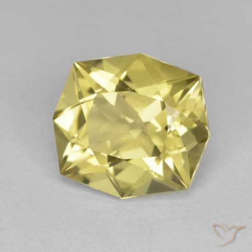 Quarzo Giallo chiaro naturale da 4.71 ct, Ottagonale / Taglio smeraldo, VVS-VS
