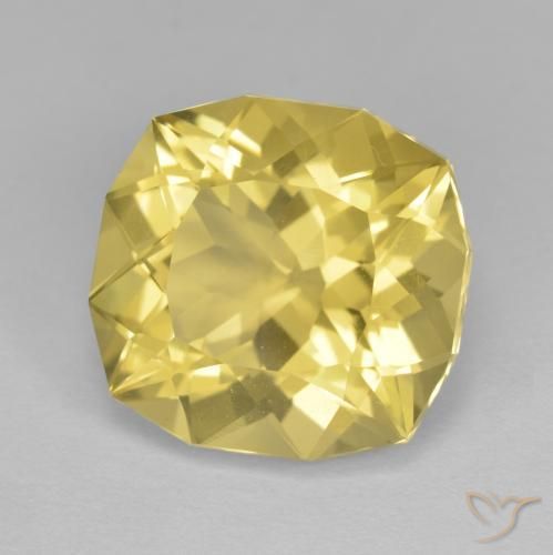 Quarzo Giallo dorato chiaro naturale da 8.35 ct, Cuscino, VS