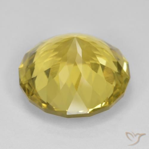 Quarzo Giallo medio-chiaro naturale da 17.24 ct, Rotondo, VS