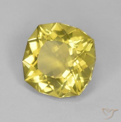 Quarzo Giallo pallido naturale da 6.40 ct, Cuscino, VS