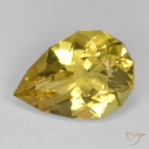 10.59ct Naturale Oro giallastro Quarzo, Forma a pera, VS