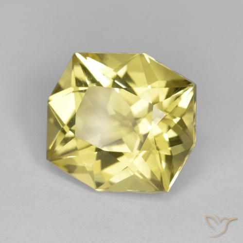Quarzo Giallo chiaro naturale da 6.07 ct, Ottagonale / Taglio smeraldo, VS