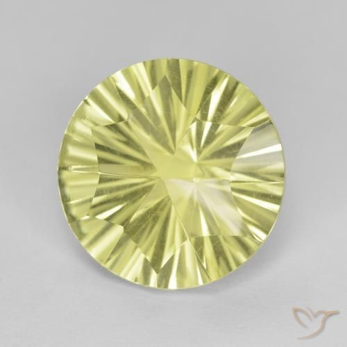 Quarzo Giallo medio naturale da 5.20 ct, Rotondo, VVS-VS