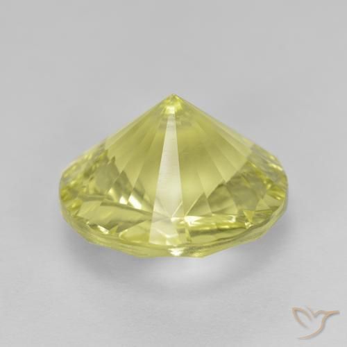 Quarzo Giallo medio naturale da 5.20 ct, Rotondo, VVS-VS