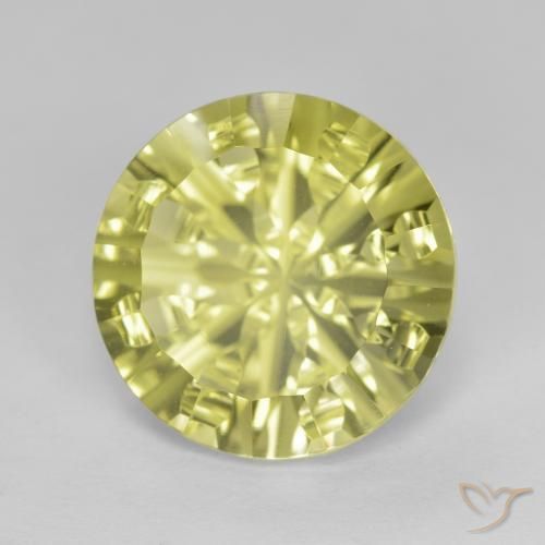 Quarzo Giallo medio naturale da 5.42 ct, Rotondo, VVS