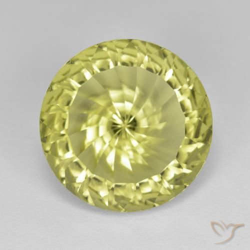 Quarzo Limone giallo naturale da 8.00 ct, Rotondo, VVS