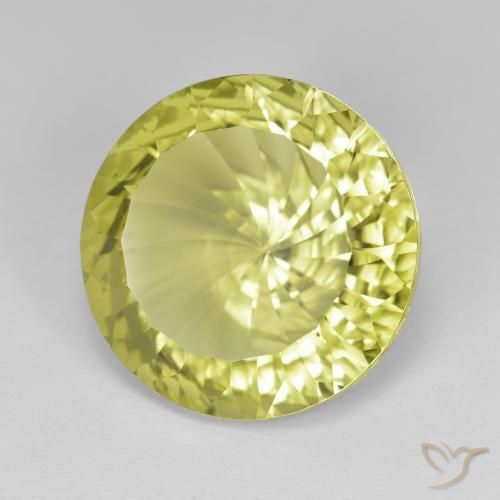 Quarzo Limone giallo naturale da 8.00 ct, Rotondo, VVS