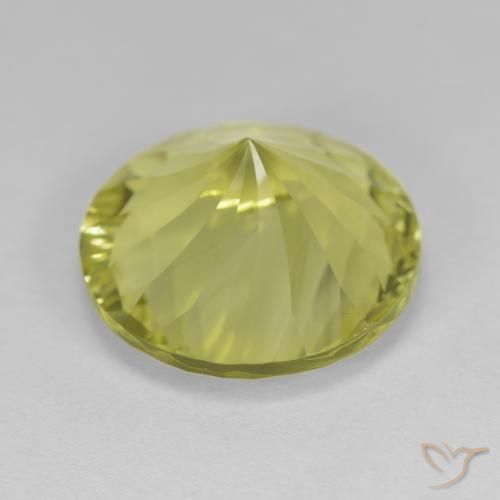 Quarzo Limone giallo naturale da 8.00 ct, Rotondo, VVS
