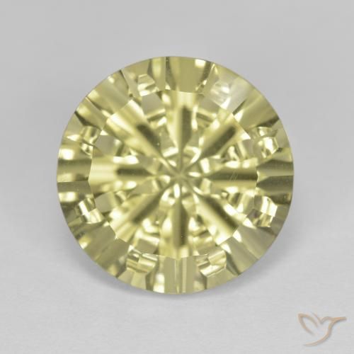 5.47ct Naturale Giallo crema pallido Quarzo, Rotondo, VVS
