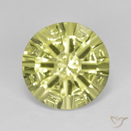 Quarzo Limone giallo naturale da 5.35 ct, Rotondo, VVS