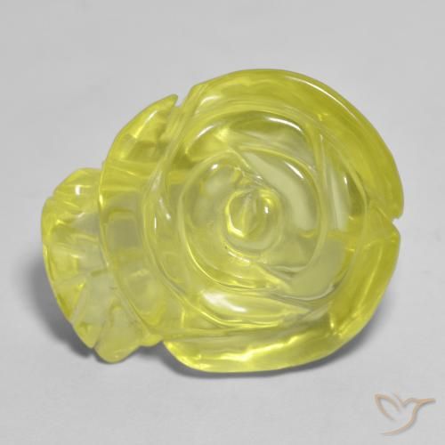 19.44ct Naturale Giallo medio Quarzo, Taglio a fiore, Trasparente