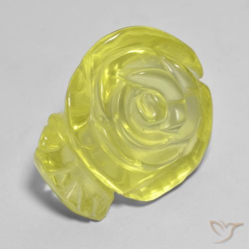 Quarzo Giallo medio naturale da 19.44 ct, Taglio a fiore, Trasparente