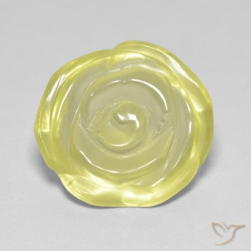 Quarzo Giallo pallido naturale da 9.48 ct, Taglio a fiore, Trasparente