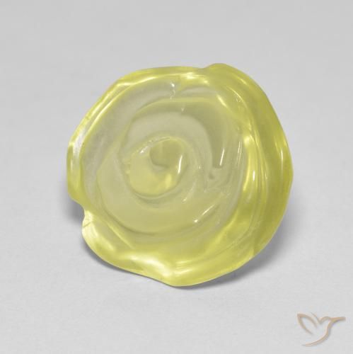 Quarzo Giallo pallido naturale da 9.48 ct, Taglio a fiore, Trasparente